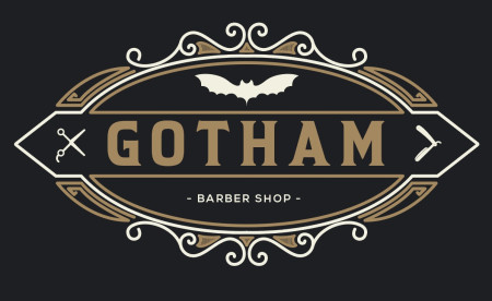 Logotipo de Gotham Barbershop, de João Raimundo Neto